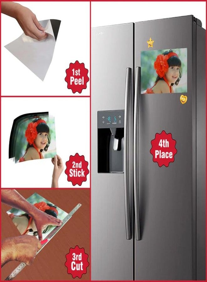 Eagletail India 6 Pcs Self Adhesive Magnetic Sheets 4x6 Inch, 0.5mm Thick | Peel & Stick Flexible Magnet Sheets for Photos, Crafts, DIY Projects | Magnetic Bookmarks - Image 4